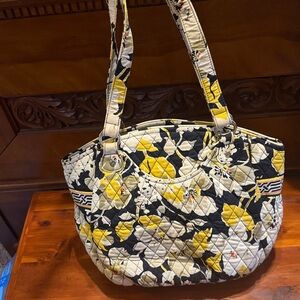Vera Bradley Glenna Satchel in the retired Dogwood pattern